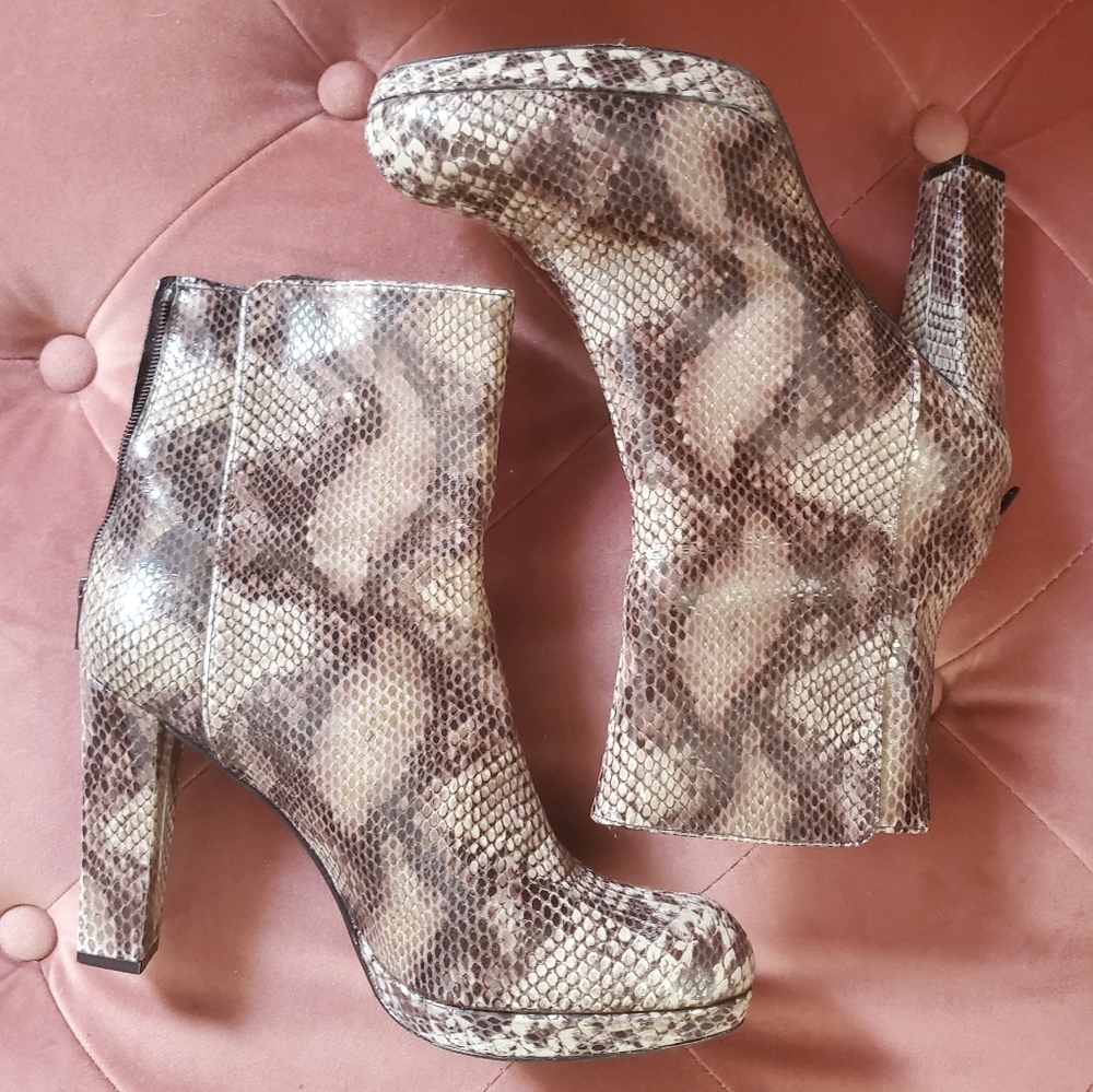 Stuart Weitzman Snakeskin Print Leather Boot